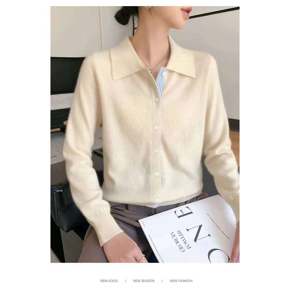 New Fashionable Button Sweater, Comfortable Lapel Cardigan For Autumn And Winter, Korean Long-Sleeved Women's Top-ZD3024 Z260314