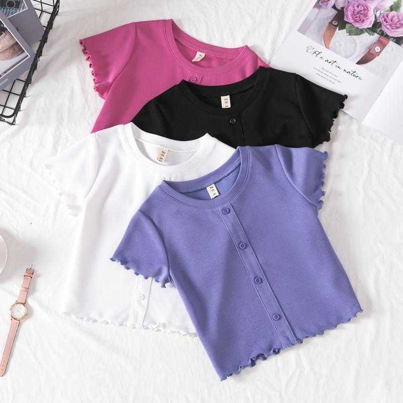 T-shirts Girls' short-sleeve t-shirt children's thin stylish short-sleeve tee for older girls sweat-absorbent and breathable