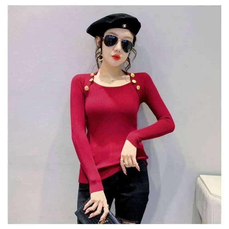 Pullover Solid Color Sweater Women's Autumn and Winter Versatile Bottoming Shirt Top Z260313