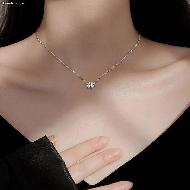 Fashion Cr Necklace Luck Leaves Crystal Zircon Pendant Clavicle Chain For Women Light Party Jewelry Gift H260312