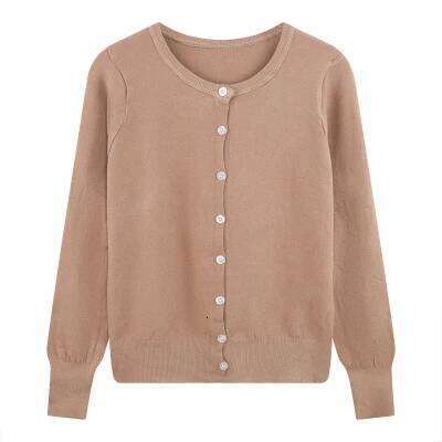 Women's Long-sleeved Cardigan Round Neckl Button Up Knitted Jacket Female Teen-girl Spring Fall French Chic Everyday Outfit Z260313