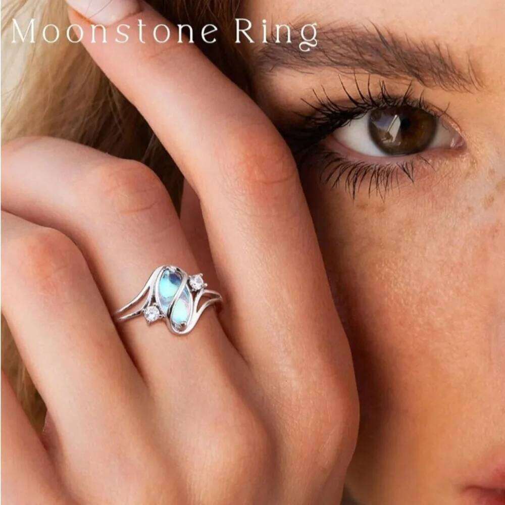 Fansilver Sterling Silver Minimalist Oval Moonstone for Women Engagement Female Ring Wedding Band 925 Jewelry Gift H260312