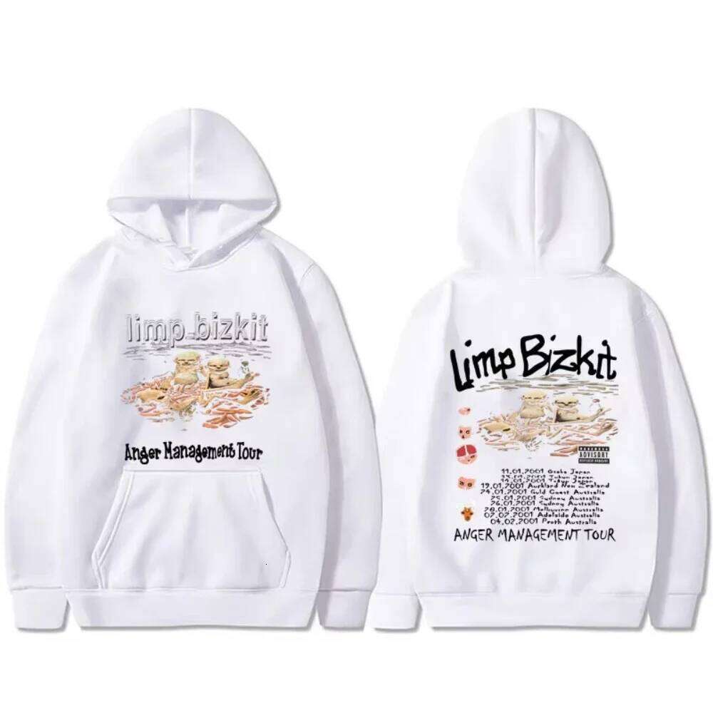 90s Rock Band Limp Bizkit Anger Management Tour Hoodie Men Women Fashion Oversized Pullover Unisex High Quality Hot Sale Hoodies Z260314