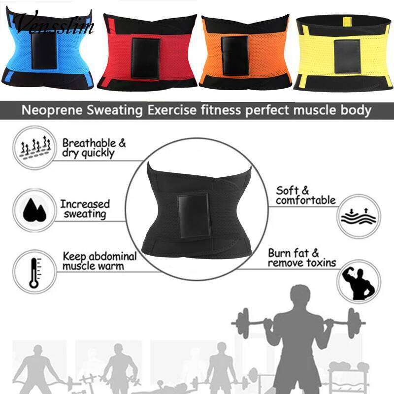 Vensslim Slimming Compression Sauna Sweat Trimmer Belt Men Waist Hot Thermo Neoprene Slim Corset Body Shaper Strap Band 26Y0313