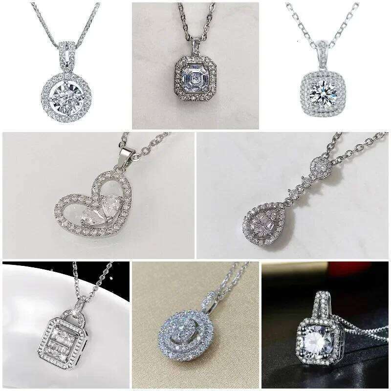 CAOSHI Classic Round/Square/Heart Jewelry Pendant Necklace for Women Temperament Sweet Silver Color wedding Elegant Accessories H260312