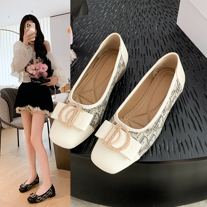 Womens luxury Shoes Autumn New Ballet Shoes Leather Round Head Women's Shoes Flat Casual Classic Breathable Style Ladies Single Shoes Designer Ma