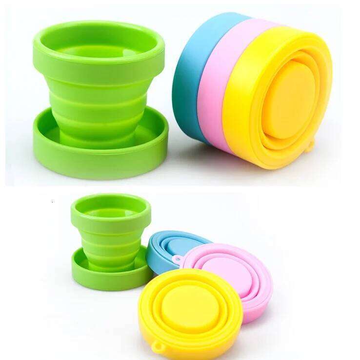 Household Water Outdoor Travel Silicone Gargle Retractable Mini Portable Compression Folding Cup Z260313