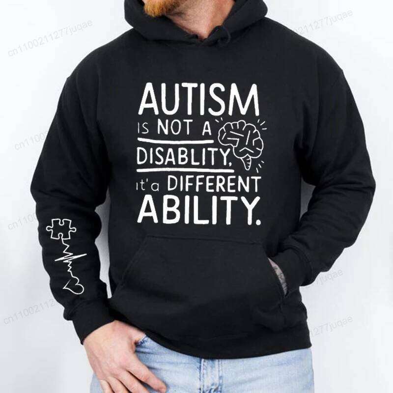 Not Disability It's A Different Ability Print Men Women Hoodies Autism Fashion Personality Sweatshirts Z260314