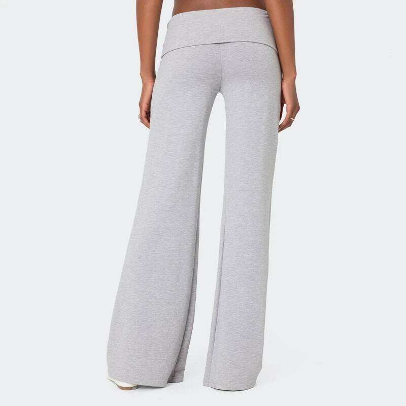 Casual Wide Leg Sweatpants Women Fold Over Low Rise Flare Yoga Lounge Pants Back to School Clothes for Teen Girls Outfits