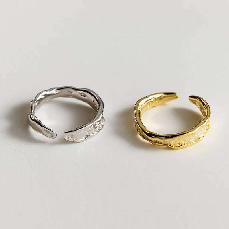 Modian Simple Real 925 Sterling Silver Geometric Open Size Finger Rings Fashion Bbstract Fine Jewelry For Women Accessories H260312