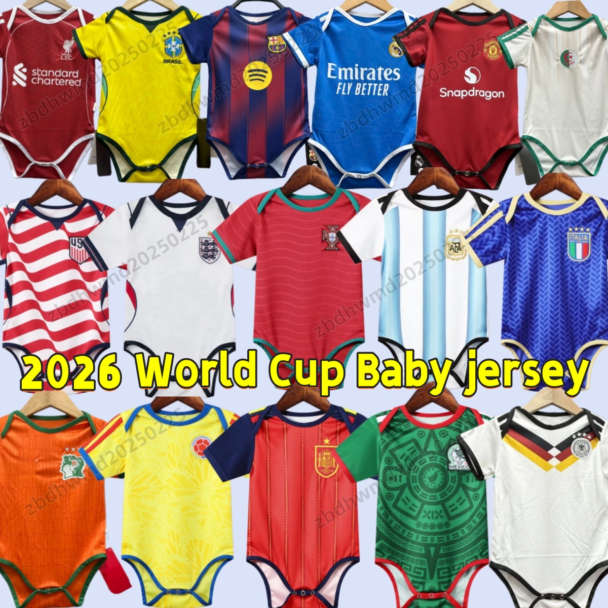 Baby soccer jersey 2026 World Cup MESSIS ronaldo LAMINE YAMAL Mbappe Bellingham NEYMAR JR VINI JR A.VEGA ISAK WIRTZ ECKHAM KANE SAKA RICE baby crawling jersey