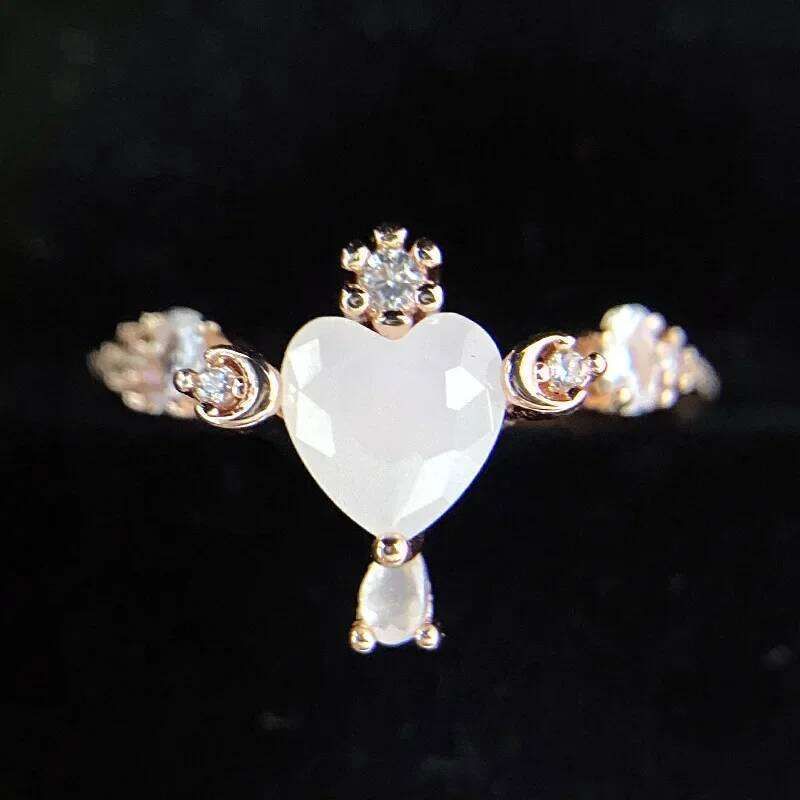 MDL Moissanit1 Fairy Style Cartoon Opal 18K Gold Plated Personalized Shiny Diamond Women's Ring H260312