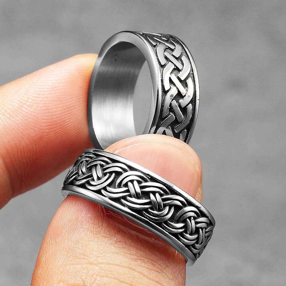 Viking Celtic Knot Men Rings Stainless Steel Simple Aesthetic Retro Punk Rock Women Jewelry Fashion Accessories Gift Wholesale H260312