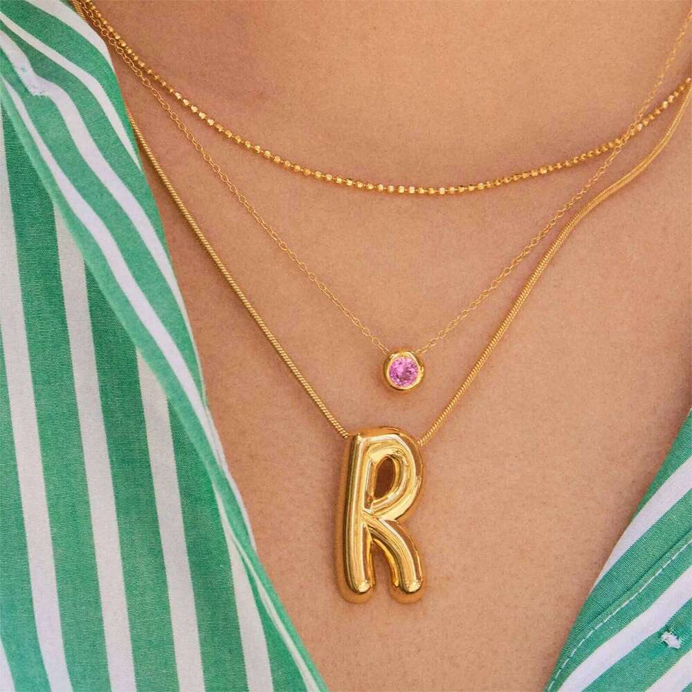 CARLIDANA Best Sell Round Zirconia Stainless Steel 12 Month Crystal Birthstone Pendant Gold Color Necklace For Women Jewelry H260312