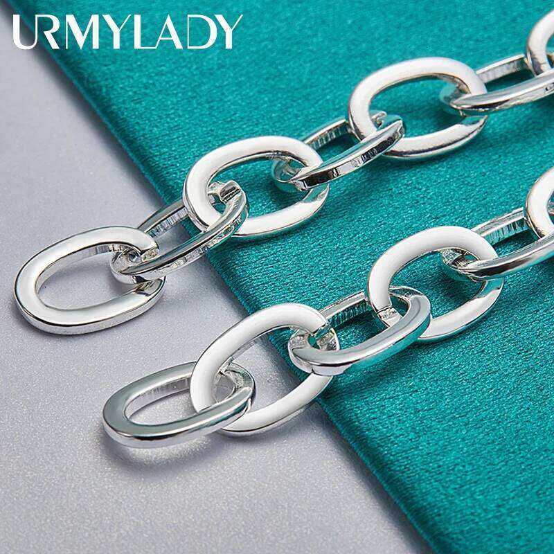 URMYLADY 925 Sterling Silver Gold Chain Ring Circle Bracelet Charm Wedding Engagement Party For Woman Man Fashion Jewelry Z260313