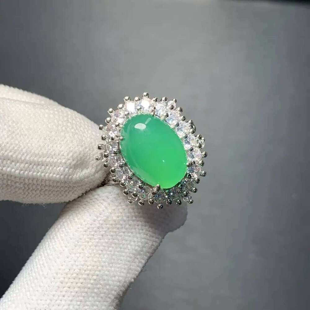 Natural Chalcedony Ring Adjustable Female Jewelry for Women Gift Wholesale High Quality Vintage Fine H260312