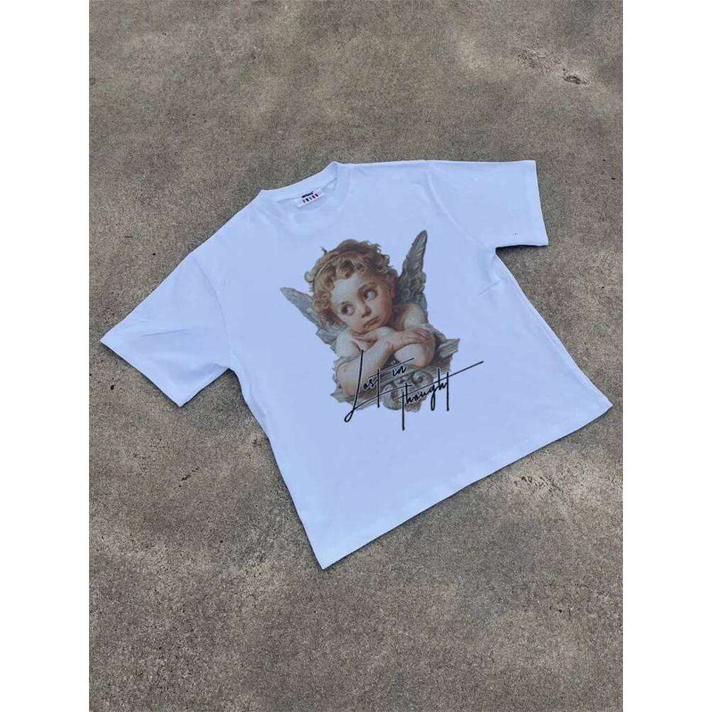Women T-Shirt Angel Graphic Y2k Streetwear Oversized Cotton Harajuku High Quality Summer Short Sleeve Tees Korean Popular Cothes Z260314