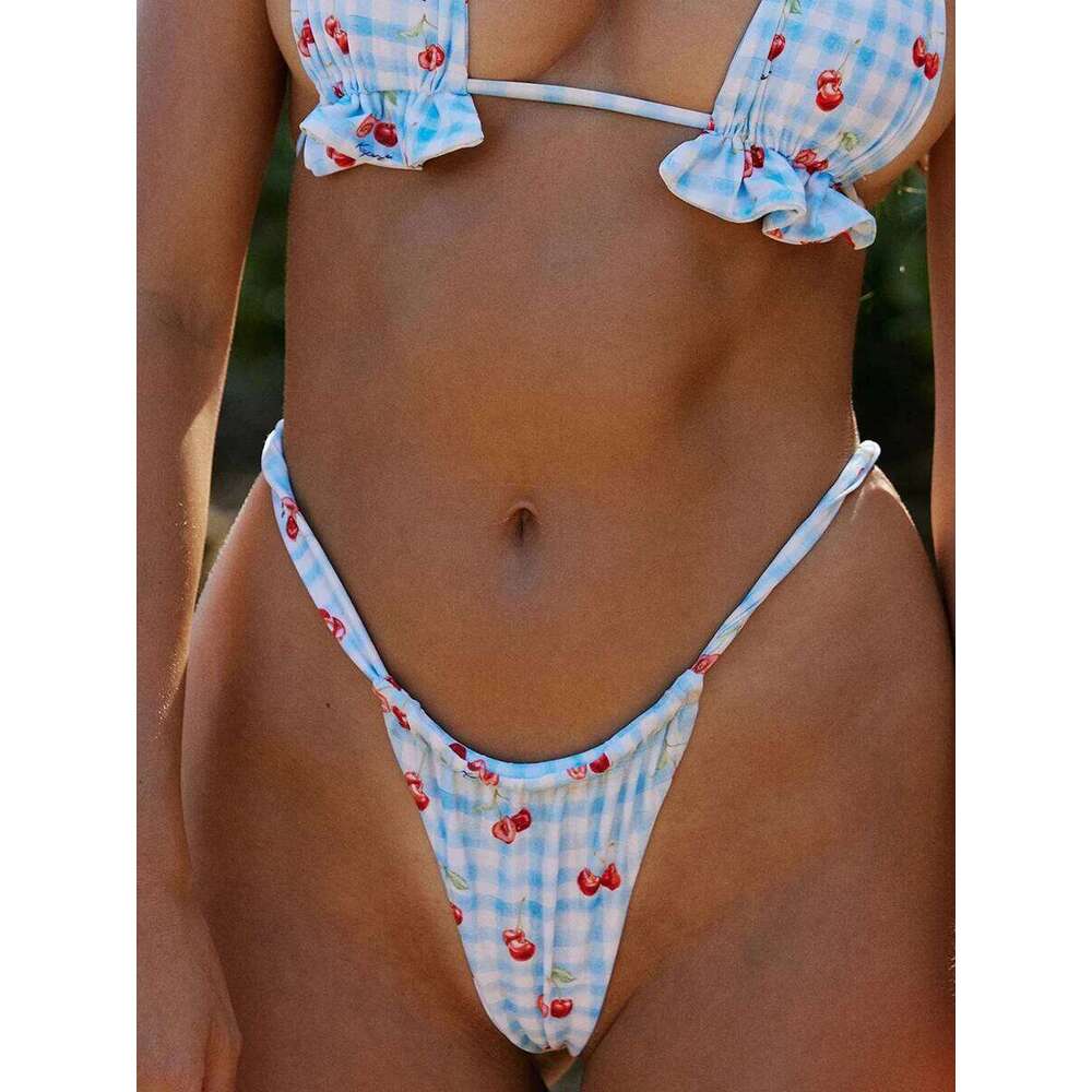 Floral Print Ruffle Off Shoulder Bikini Set with High Waisted Bottoms for Women Beachwear Bathing Suit Summer Swimsuit Y260303