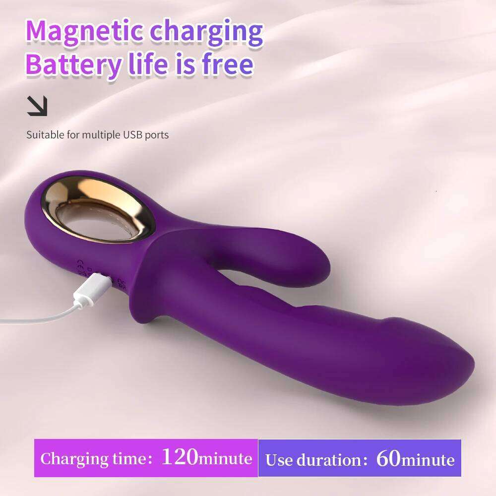 Womens Double Head Vibrator - 12-Speed Adjustable ABS+Silicone+Plating, Clitoral G-Spot Stimulator Adult Products Sex Toy 26H0313
