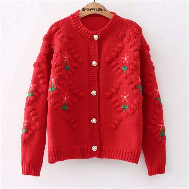 Early Autumn Knitwear Coat Spring Fall New Cardigans Design Embroidered Lazy Sweater For Women Thicken Warm Tops Cardigan Femme Z260313