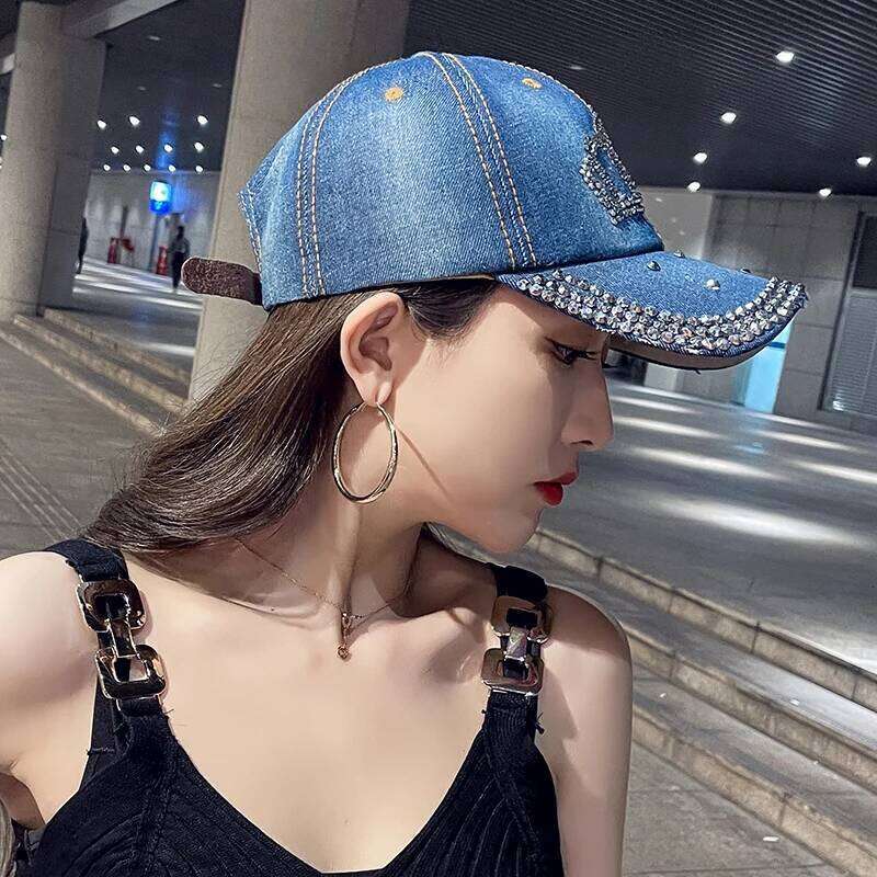 Fashion Spring Summer Hats For Women Cowboy Hat Shiny Baseball Cap Adjustable Sunhat Sunshade Denim Cloth Hot Z260313