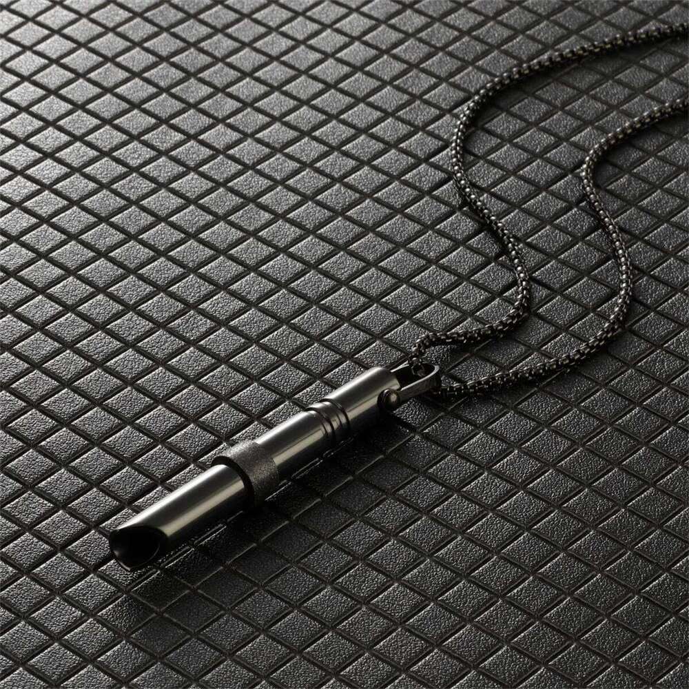 2025 New Fashionable Breathing Meditation Whistle Pendant Necklace, Charming and Colorful Stainless Steel Jewelry Necklace H260312