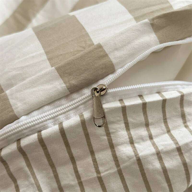 Washed Cotton Striped Style Bedding with Duvet Cover Pillowcase Skin-friendly Ultra Soft Bed Sheet Set 200x230 220x240 H260312 - view 4