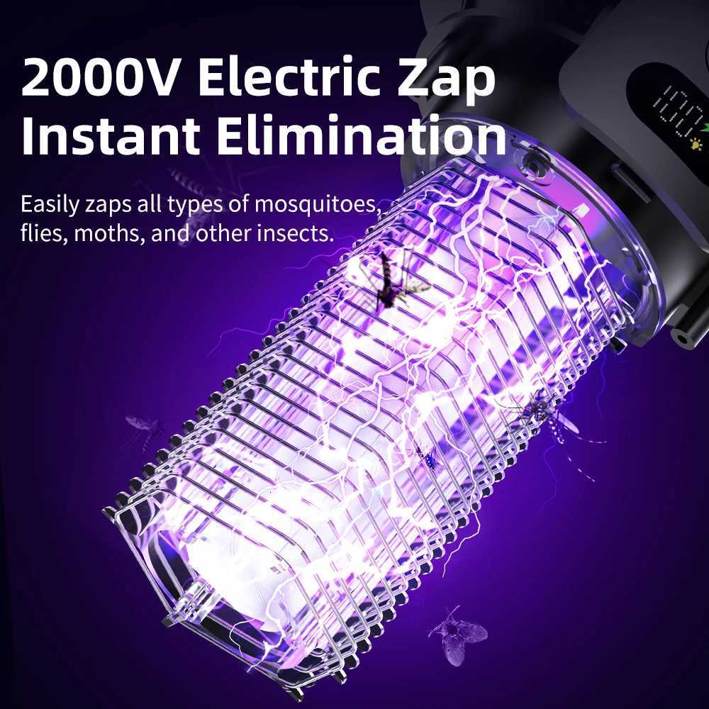 Solar Garden Light Fly Zapper Outdoor Solar Powered with Rechargeable Insect Fly Trap Garden mosquito killer lamp Street Light H260313