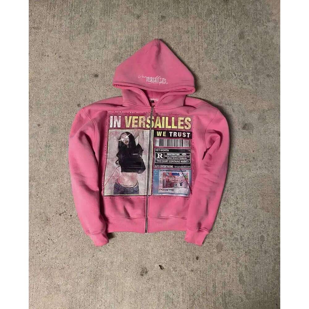 Loose casual sportswear trendy clothes retro fashion printed pattern hoodie Y2K gothic streetwear men and women Z260314