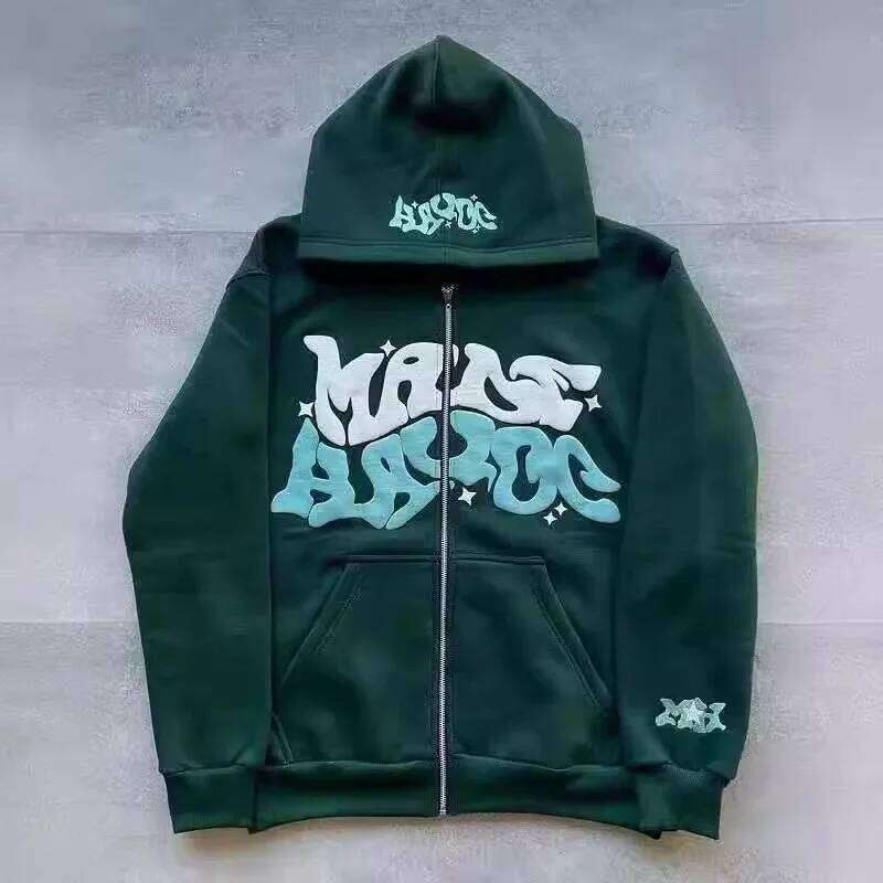 Retro Star Letter Printed Zipper Hoodies 2025 Spring Autumn Harajuku Y2K Women and Men Fashion Hip Hop Long Sleeve Hooded Z260314