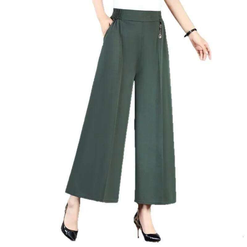 High Waist Wide Leg Pants Mom Style Loose Fit Nine-Tenths Slimming Female Fashionable Long Trousers from Mainland China