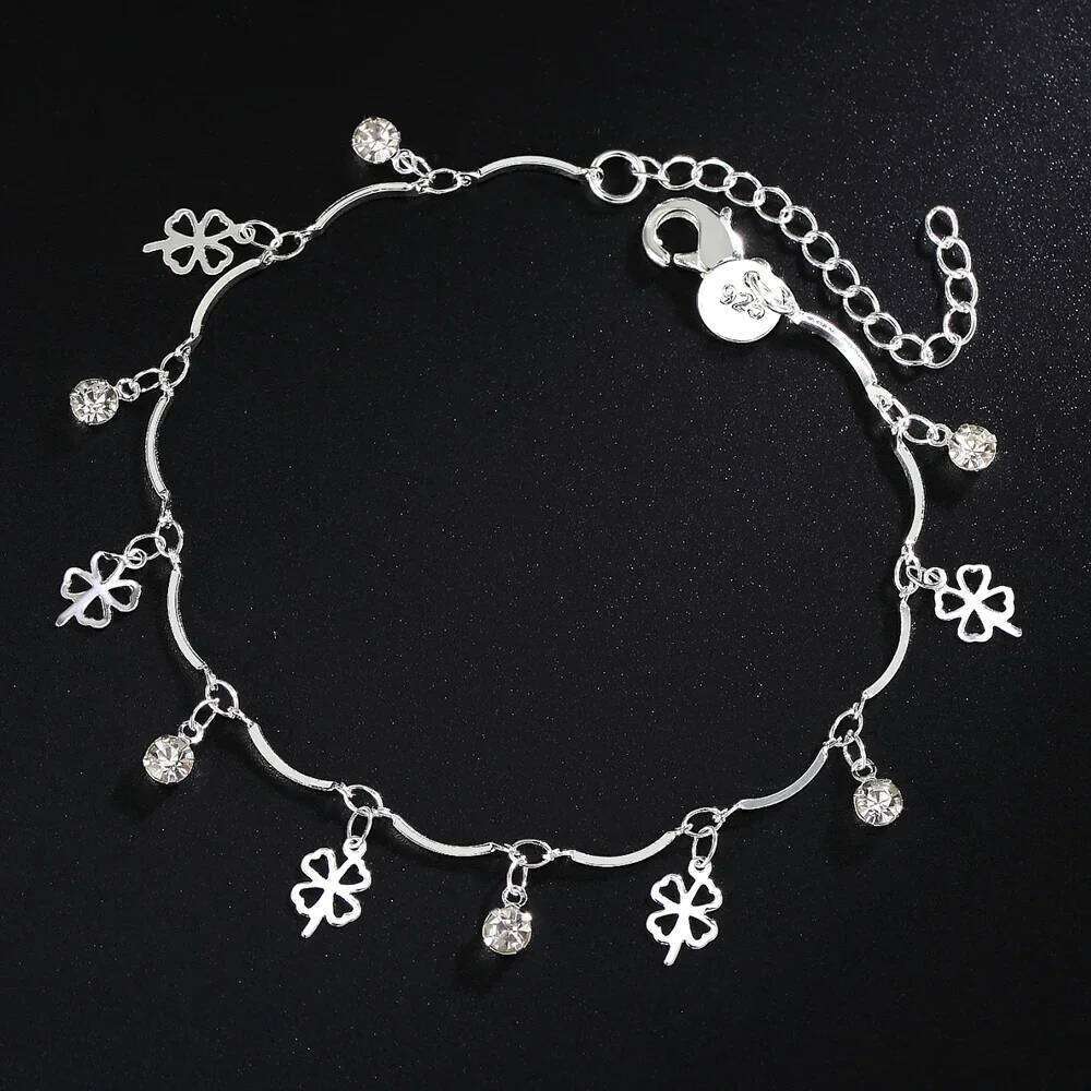 925 sterling Silver Four-leaf clover zircon Chain Bracelets for Women Fashion Party Wedding Accessories Jewelry Christmas Gifts Z260313