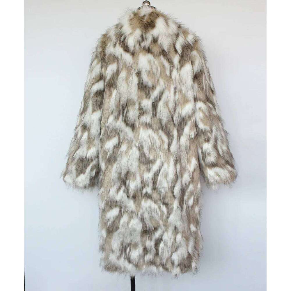 Men Faux Fox Coats Jacket Turn Down Collar Long Sleeve Open Stitch Thick Warm Fur Loose Casual 2025 Autumn Winter Z260313