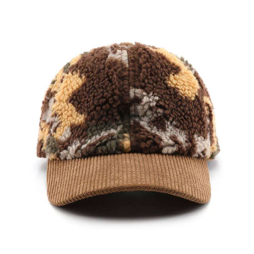 FS Green Winter Warm Corduroy Baseball Cap For Men Brand Women Lambswool Hat Outdoor Camouflage Trucker Hats Gorras Hombre 2025 Z260313