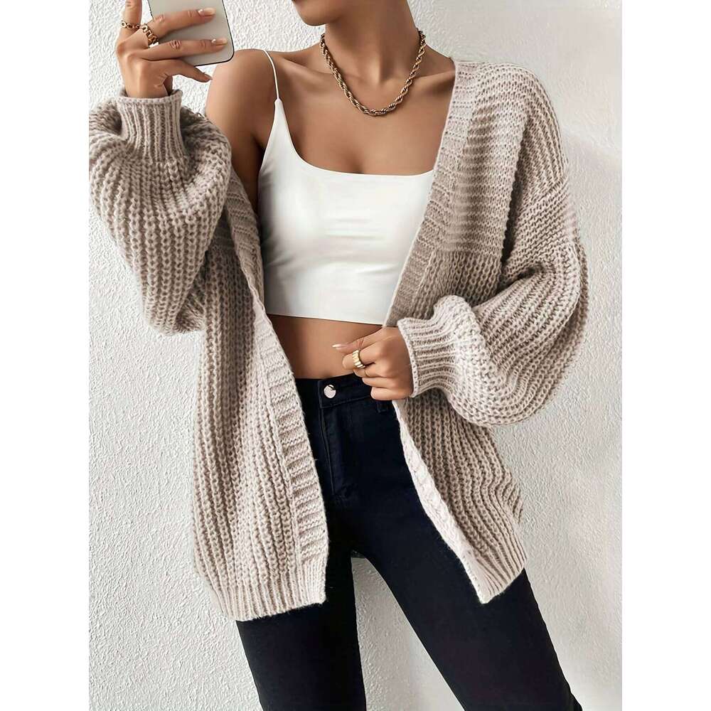 2025 new casual placket dropped shoulder sleeve cardigan Z260313