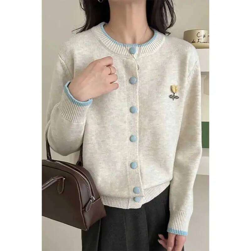Women Clothing Autumn Winter Fashion Simplicity Button Solid Color Knitting Female All-match Fashionable Loose Sweater Cardigan Z260313