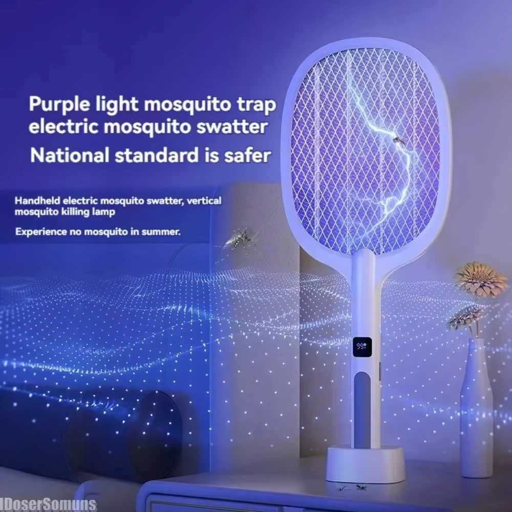 XIAOTREE 4000V Rechargeable Electric Mosquito Racket Detachable Handheld Auto Swat Mode Type-C Rechargeable Electric Fly Swatter H260313