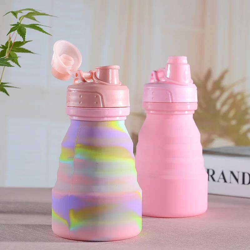 New Silicone Folding Travel Fitness Sports Water Bottle Warm Hand Portable Anti Drop Big Belly Cup Z260314