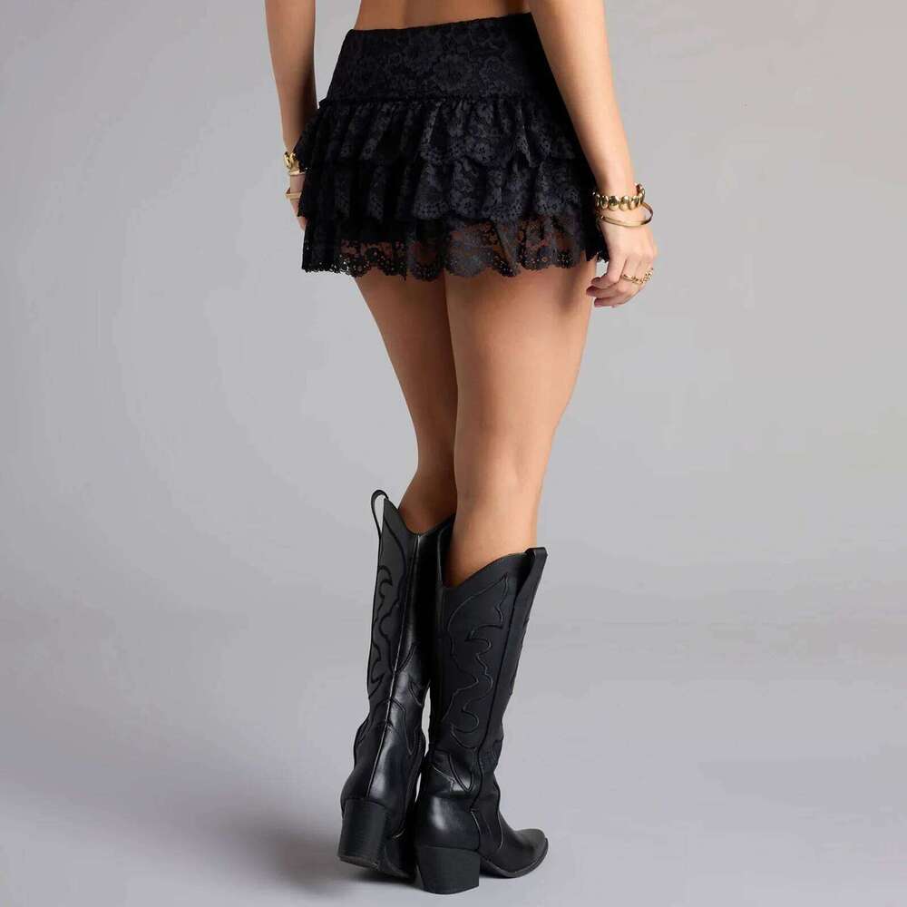 Women s Summer Mini Skirt with Flirty Ruffles Lace Detailing Perfect for Beach Getaways and Nights Out at the Club Z260314