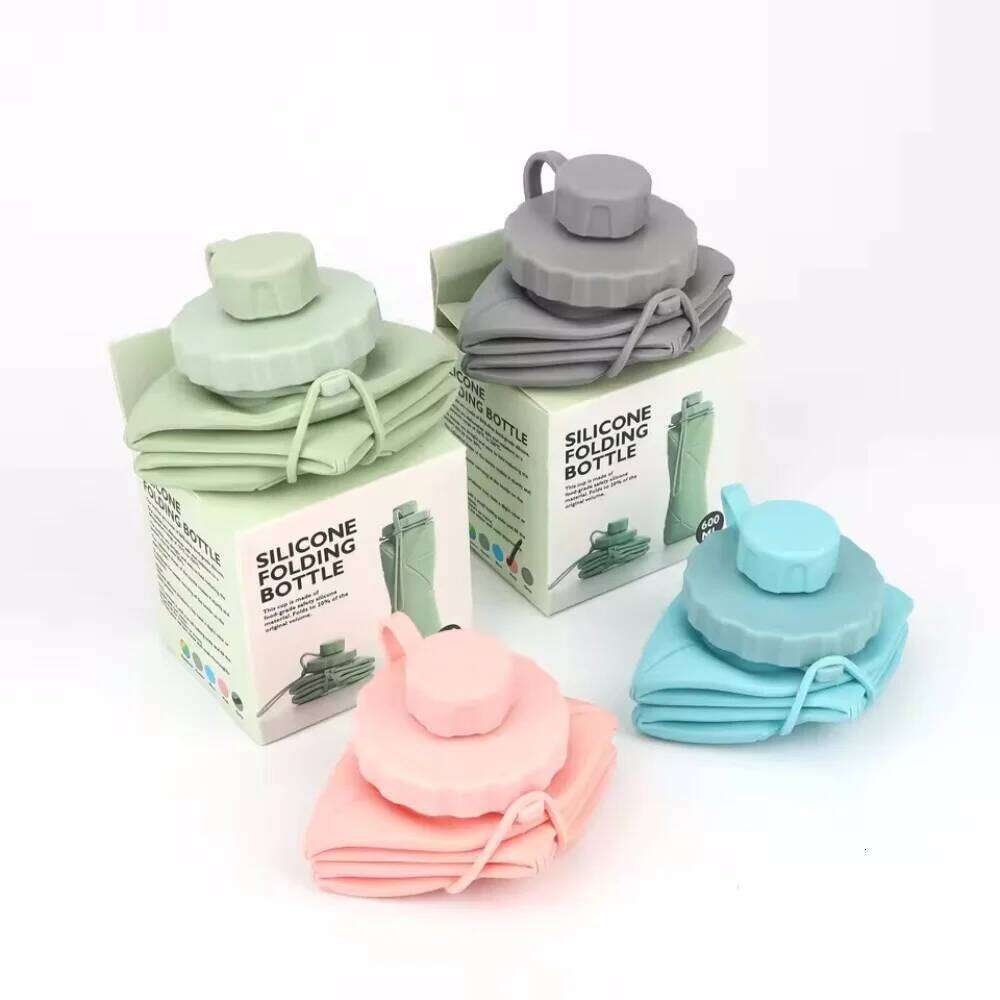Large Capacity Silicone folding water bottle Outdoor Sports Cycling Kettle Portable Creative Compression Soft Travel Cup Z260313