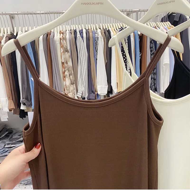 Strap dress made of pure cotton for summer women paired with a vest and long skirt lightweight breathable and slim fitT260314