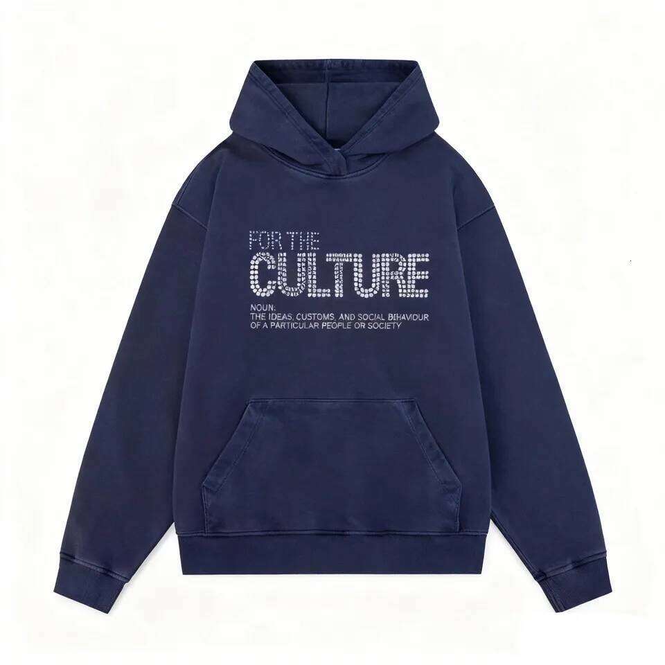 Retro Fashion Hoodies Autumn Winter New Loose American Personalized Clothing Trend Letter Rhinestones Trendy Streetwear 26Y0313