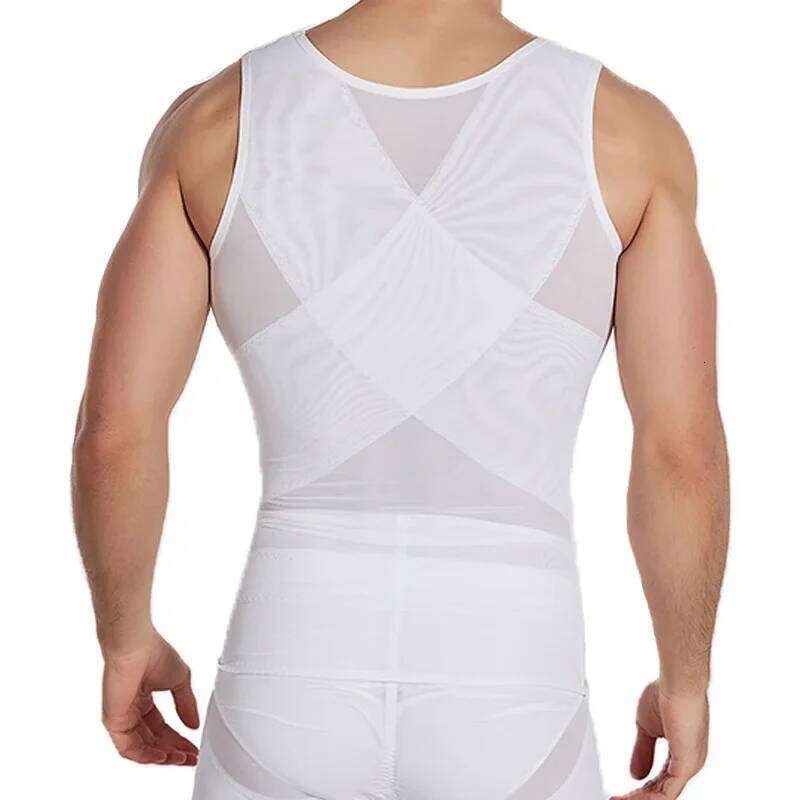 Mens Body Shaper Compression Vest Abdomen Shapewear Tummy Slimming Sheath Gynecomastia Shapers Corset Waist Fajas Tops 26Y0312