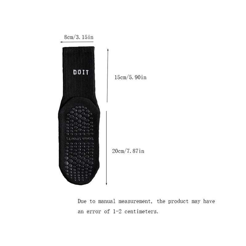 3/6Pairs Female Pilates Indoor Anti Slip Silicone Floor Socks Breathable Bottoming High Waist Letter Sports Stockings D260313