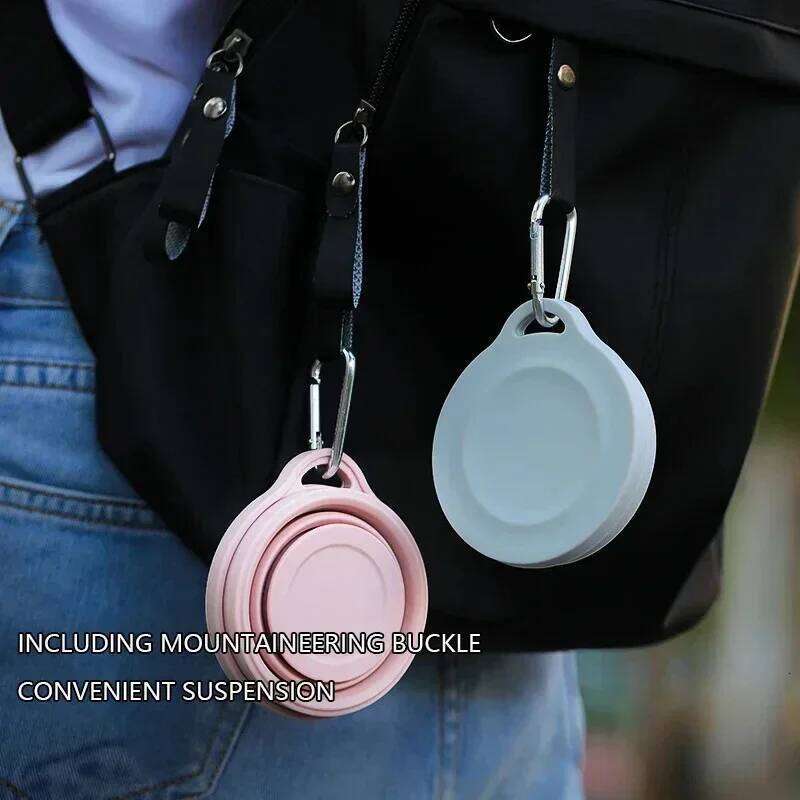 1pcsSilicone Folding With Hanging Hole Creative Water Portable Washing Fashion Travel Silicone Cup Outdoors Z260314