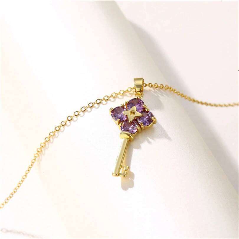 New Romantic Open Your Heart Key Pendant Stainless Steel Necklaces For Women Korean Fashion Sweet Sexy Female Clavicle Chain H260312