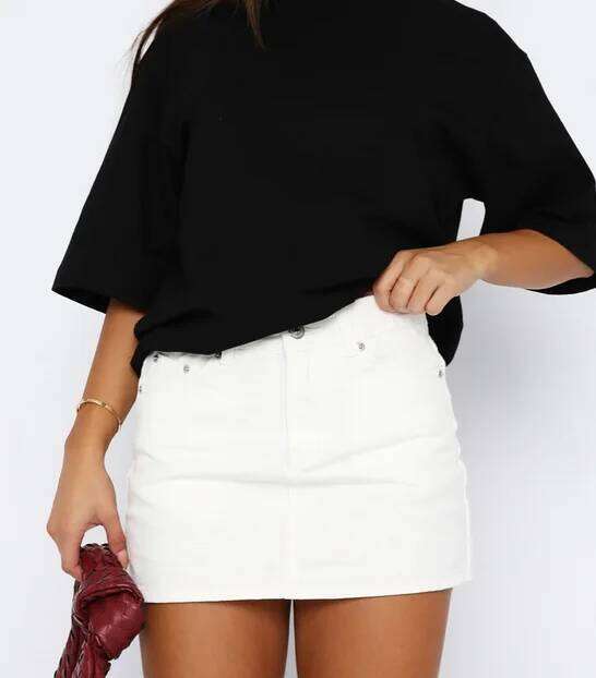 Women Denim Solid Color Bodycon Jeans Summer Casual Mini Skirts Streetwear Z260314