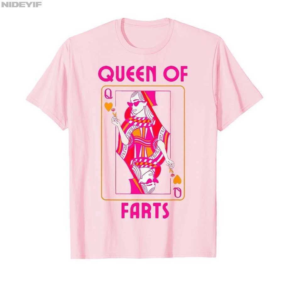 Queen of Farts Embarrassing Joke Adult Humor T-shirt Men Women 100 Cotton T Shirts Short Sleeve Tops 0725-1 P402 D260313