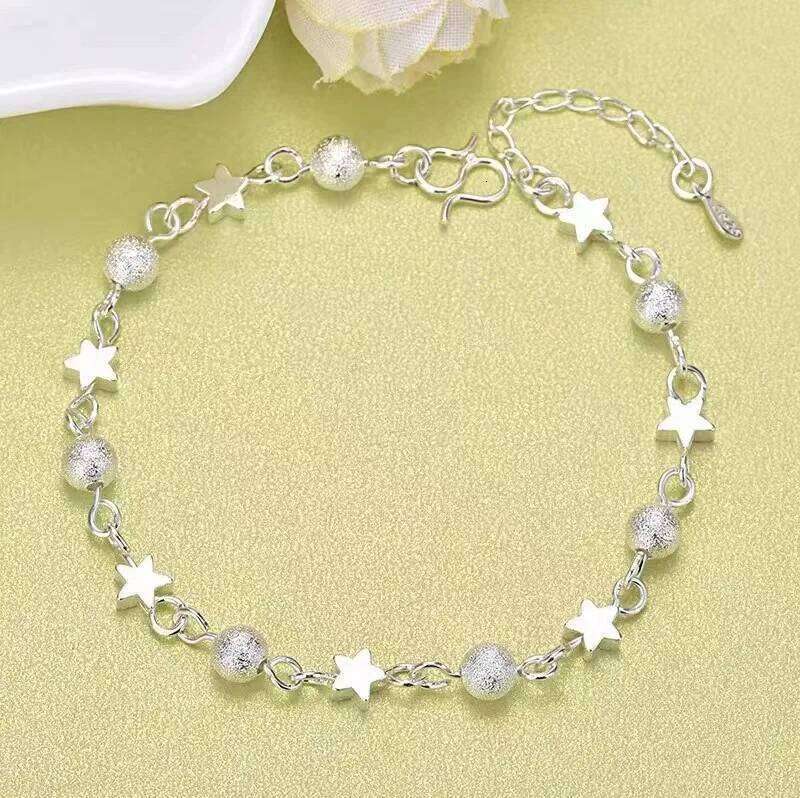 925 Sterling Silver Stars Bead Women Korean Versatile Adjustable Charm Bracelets Girls Sweet Beautiful Jewelry Gifts Z260313