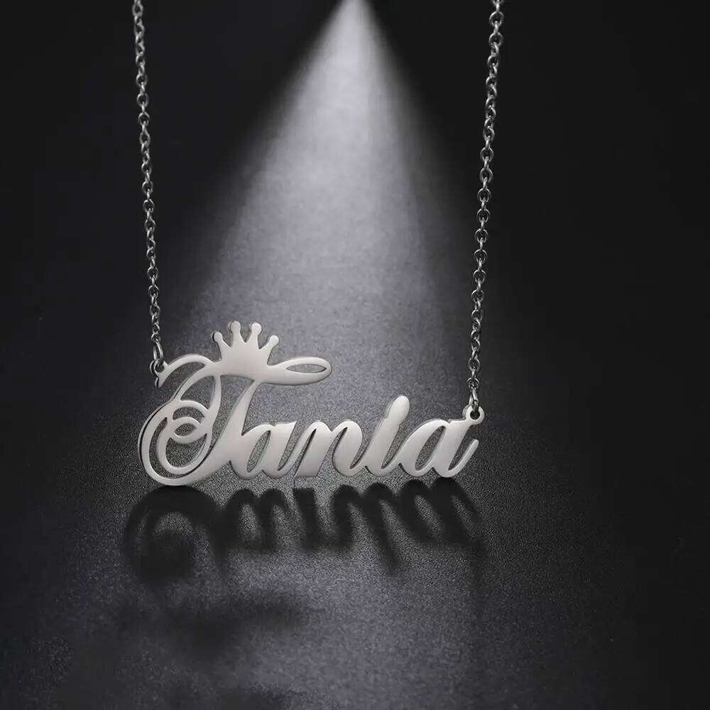 Sipuris Custom Name Personality Crown Stainless Necklace For Women Man Customized Jewelry Girlfriend Gift Steel H260312